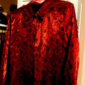Gothic formal red button down